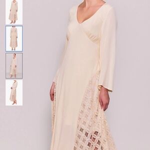 MELLODAY Long Sleeve Lace Inset Maxi Dress, size L